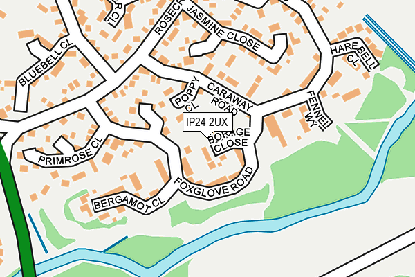 IP24 2UX map - OS OpenMap – Local (Ordnance Survey)