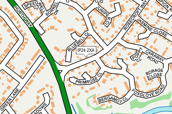 IP24 2XA map - OS OpenMap – Local (Ordnance Survey)