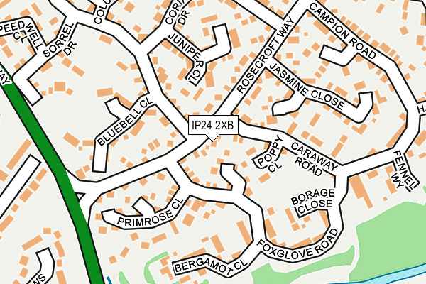 IP24 2XB map - OS OpenMap – Local (Ordnance Survey)