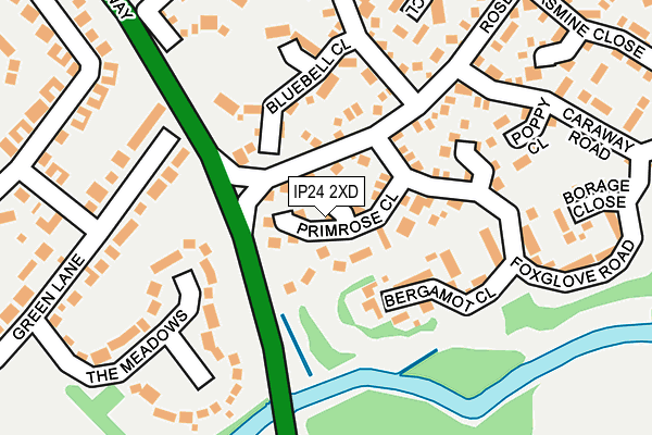 IP24 2XD map - OS OpenMap – Local (Ordnance Survey)