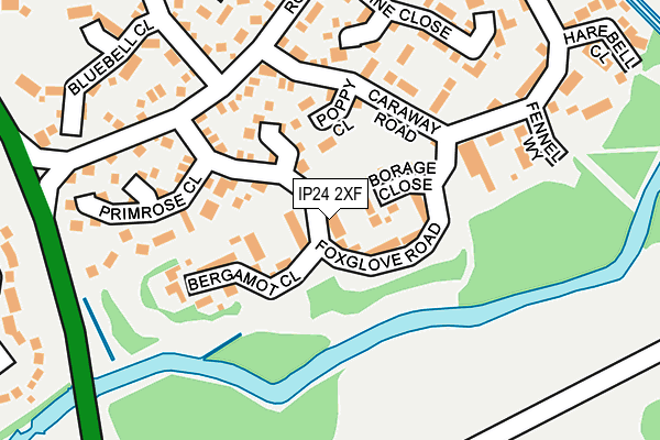 IP24 2XF map - OS OpenMap – Local (Ordnance Survey)