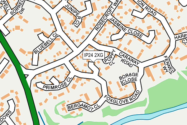 IP24 2XG map - OS OpenMap – Local (Ordnance Survey)