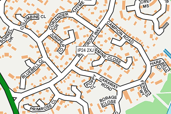 IP24 2XJ map - OS OpenMap – Local (Ordnance Survey)