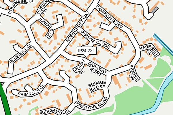 IP24 2XL map - OS OpenMap – Local (Ordnance Survey)