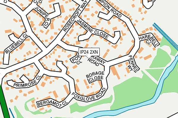 IP24 2XN map - OS OpenMap – Local (Ordnance Survey)