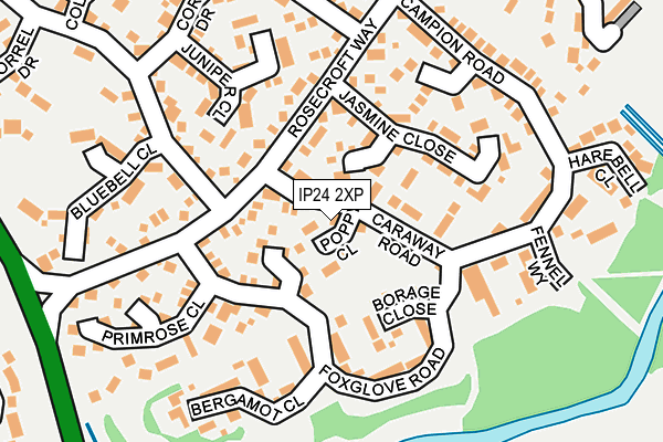 IP24 2XP map - OS OpenMap – Local (Ordnance Survey)