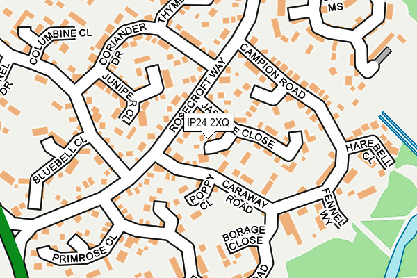 IP24 2XQ map - OS OpenMap – Local (Ordnance Survey)