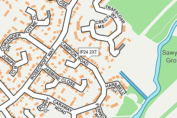IP24 2XT map - OS OpenMap – Local (Ordnance Survey)