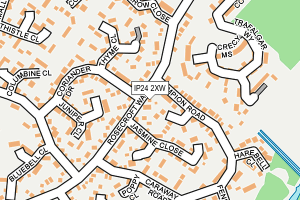 IP24 2XW map - OS OpenMap – Local (Ordnance Survey)