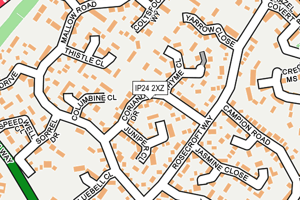 IP24 2XZ map - OS OpenMap – Local (Ordnance Survey)