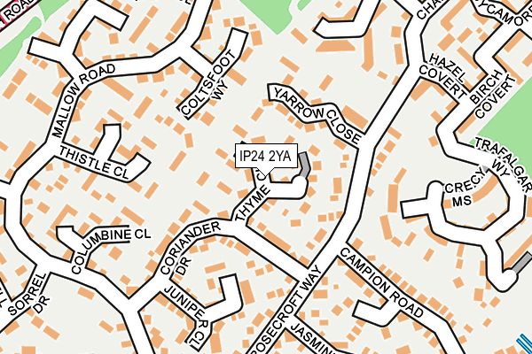 IP24 2YA map - OS OpenMap – Local (Ordnance Survey)