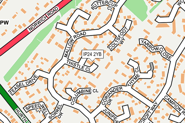 IP24 2YB map - OS OpenMap – Local (Ordnance Survey)