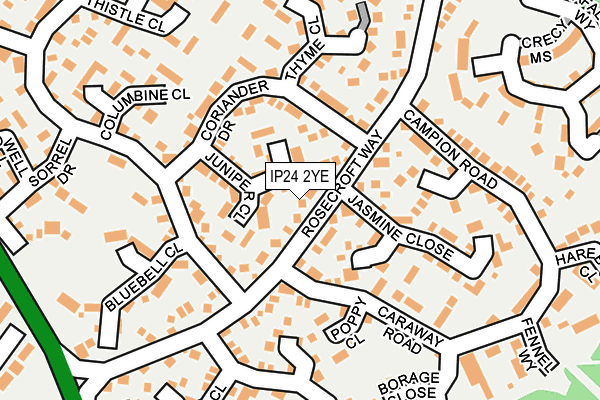 IP24 2YE map - OS OpenMap – Local (Ordnance Survey)