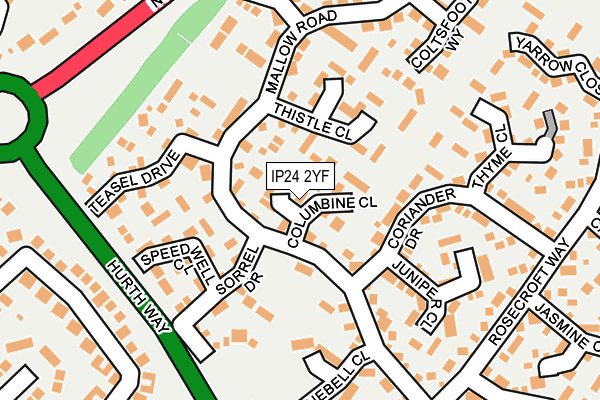 IP24 2YF map - OS OpenMap – Local (Ordnance Survey)