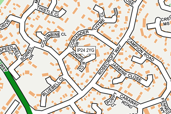 IP24 2YG map - OS OpenMap – Local (Ordnance Survey)
