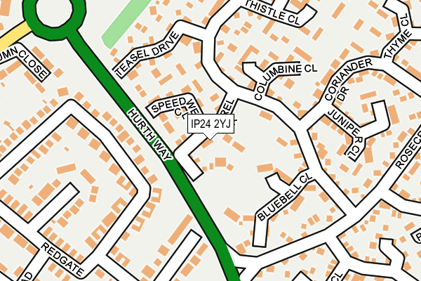 IP24 2YJ map - OS OpenMap – Local (Ordnance Survey)