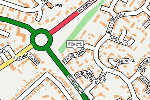 IP24 2YL map - OS OpenMap – Local (Ordnance Survey)