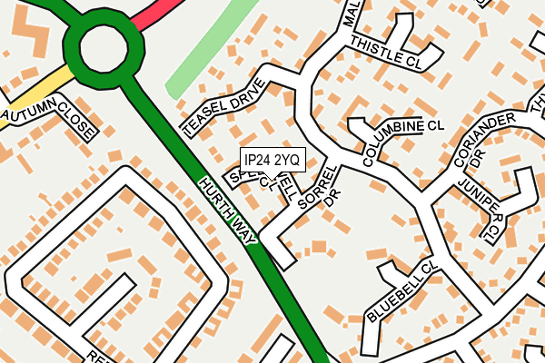 IP24 2YQ map - OS OpenMap – Local (Ordnance Survey)