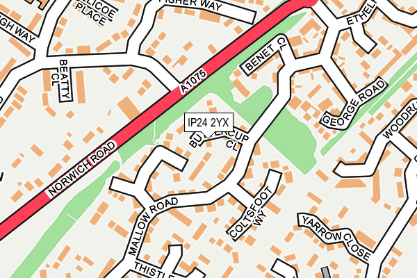IP24 2YX map - OS OpenMap – Local (Ordnance Survey)