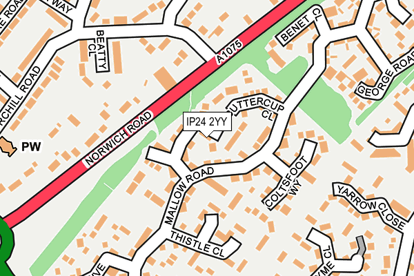 IP24 2YY map - OS OpenMap – Local (Ordnance Survey)