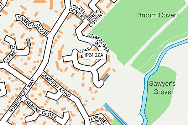 IP24 2ZA map - OS OpenMap – Local (Ordnance Survey)