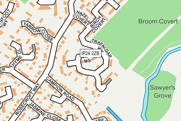 IP24 2ZB map - OS OpenMap – Local (Ordnance Survey)