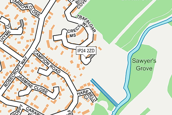 IP24 2ZD map - OS OpenMap – Local (Ordnance Survey)