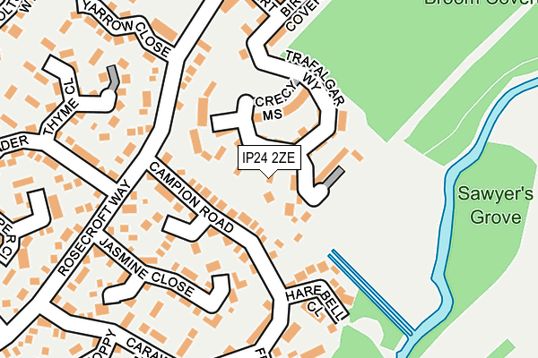 IP24 2ZE map - OS OpenMap – Local (Ordnance Survey)