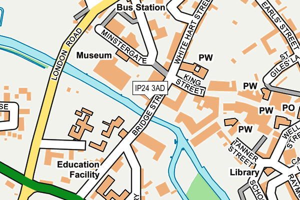 IP24 3AD map - OS OpenMap – Local (Ordnance Survey)