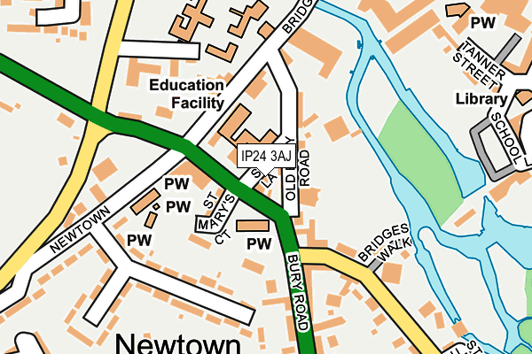 IP24 3AJ map - OS OpenMap – Local (Ordnance Survey)