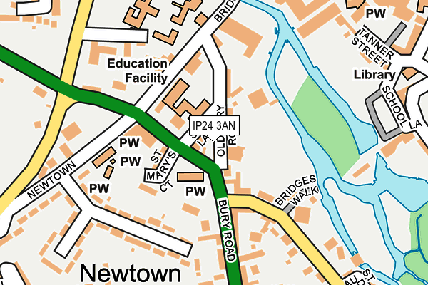 IP24 3AN map - OS OpenMap – Local (Ordnance Survey)