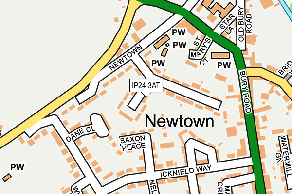 IP24 3AT map - OS OpenMap – Local (Ordnance Survey)