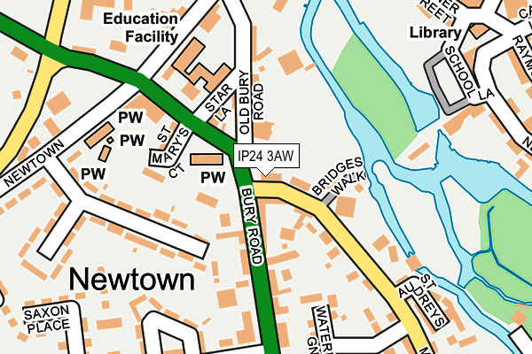 IP24 3AW map - OS OpenMap – Local (Ordnance Survey)