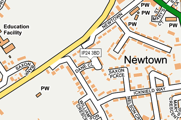 IP24 3BD map - OS OpenMap – Local (Ordnance Survey)