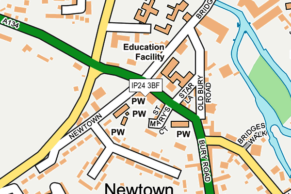 IP24 3BF map - OS OpenMap – Local (Ordnance Survey)