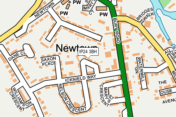 IP24 3BH map - OS OpenMap – Local (Ordnance Survey)