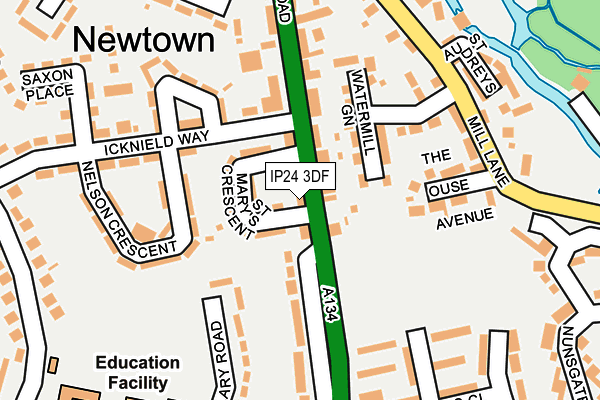 IP24 3DF map - OS OpenMap – Local (Ordnance Survey)