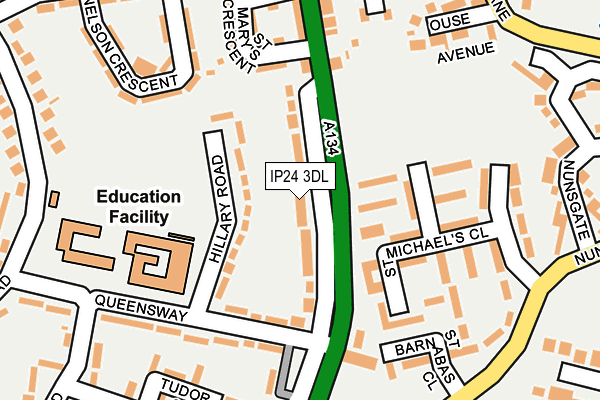 IP24 3DL map - OS OpenMap – Local (Ordnance Survey)