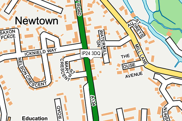 IP24 3DQ map - OS OpenMap – Local (Ordnance Survey)