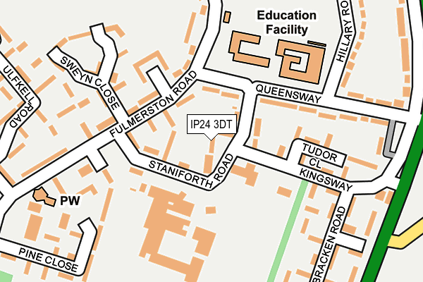 IP24 3DT map - OS OpenMap – Local (Ordnance Survey)