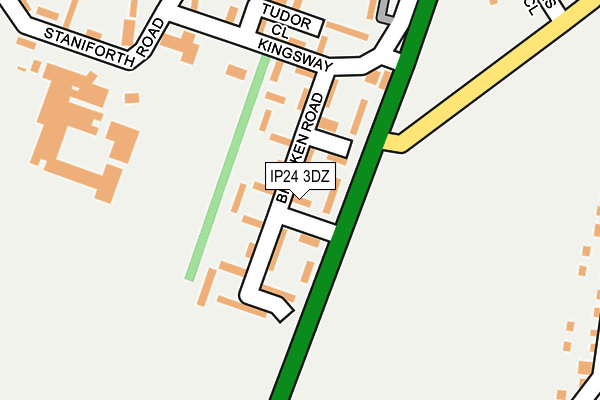 IP24 3DZ map - OS OpenMap – Local (Ordnance Survey)