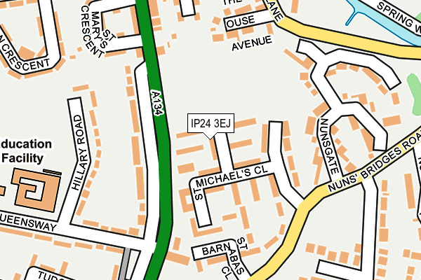 IP24 3EJ map - OS OpenMap – Local (Ordnance Survey)