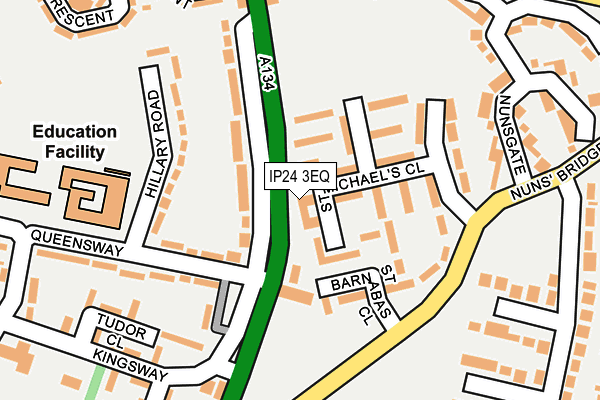 IP24 3EQ map - OS OpenMap – Local (Ordnance Survey)