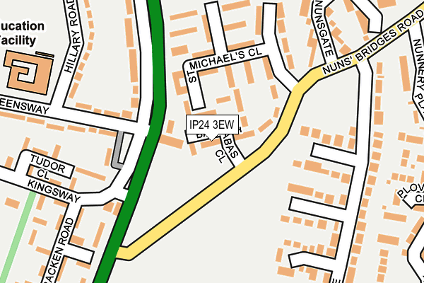 IP24 3EW map - OS OpenMap – Local (Ordnance Survey)