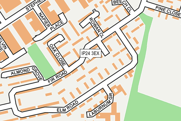 IP24 3EX map - OS OpenMap – Local (Ordnance Survey)