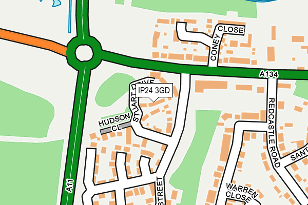 IP24 3GD map - OS OpenMap – Local (Ordnance Survey)