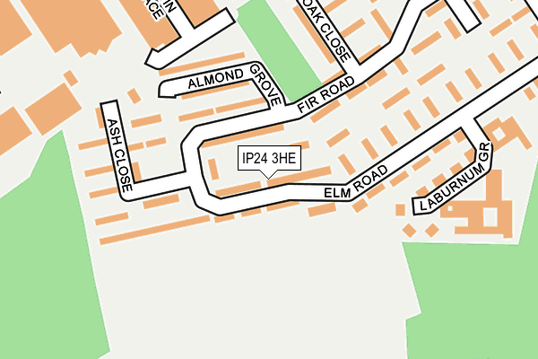 IP24 3HE map - OS OpenMap – Local (Ordnance Survey)