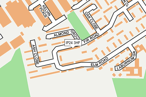 IP24 3HF map - OS OpenMap – Local (Ordnance Survey)