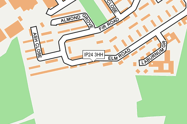 IP24 3HH map - OS OpenMap – Local (Ordnance Survey)