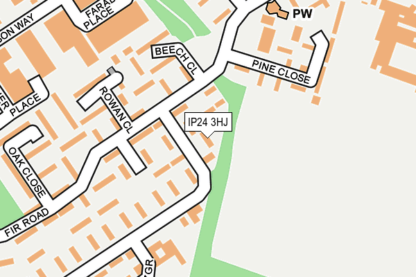 IP24 3HJ map - OS OpenMap – Local (Ordnance Survey)